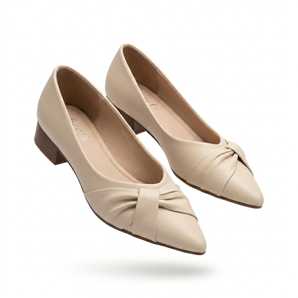 Amelie Swirl Pointed Mid Heel Ballerinas