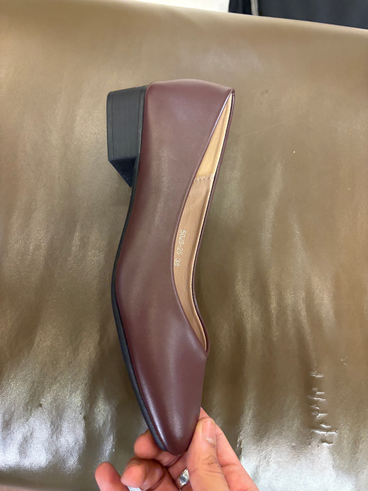 Chloe 2.0 Plain Mid Heel Ballerinas in Brown - The Heels India