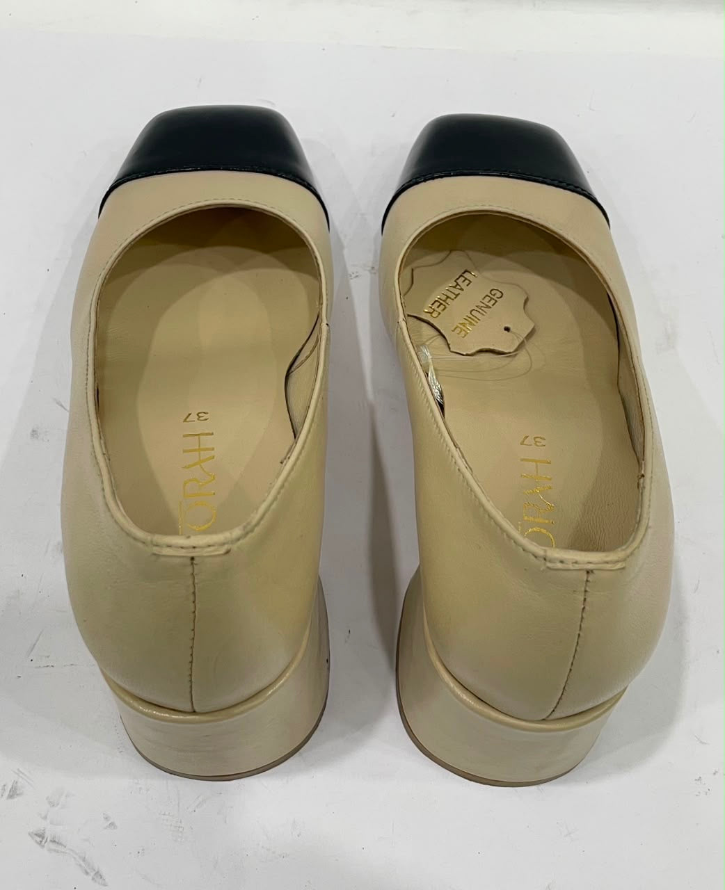 RADIANT Premium Leather Cap Toe Block Heels