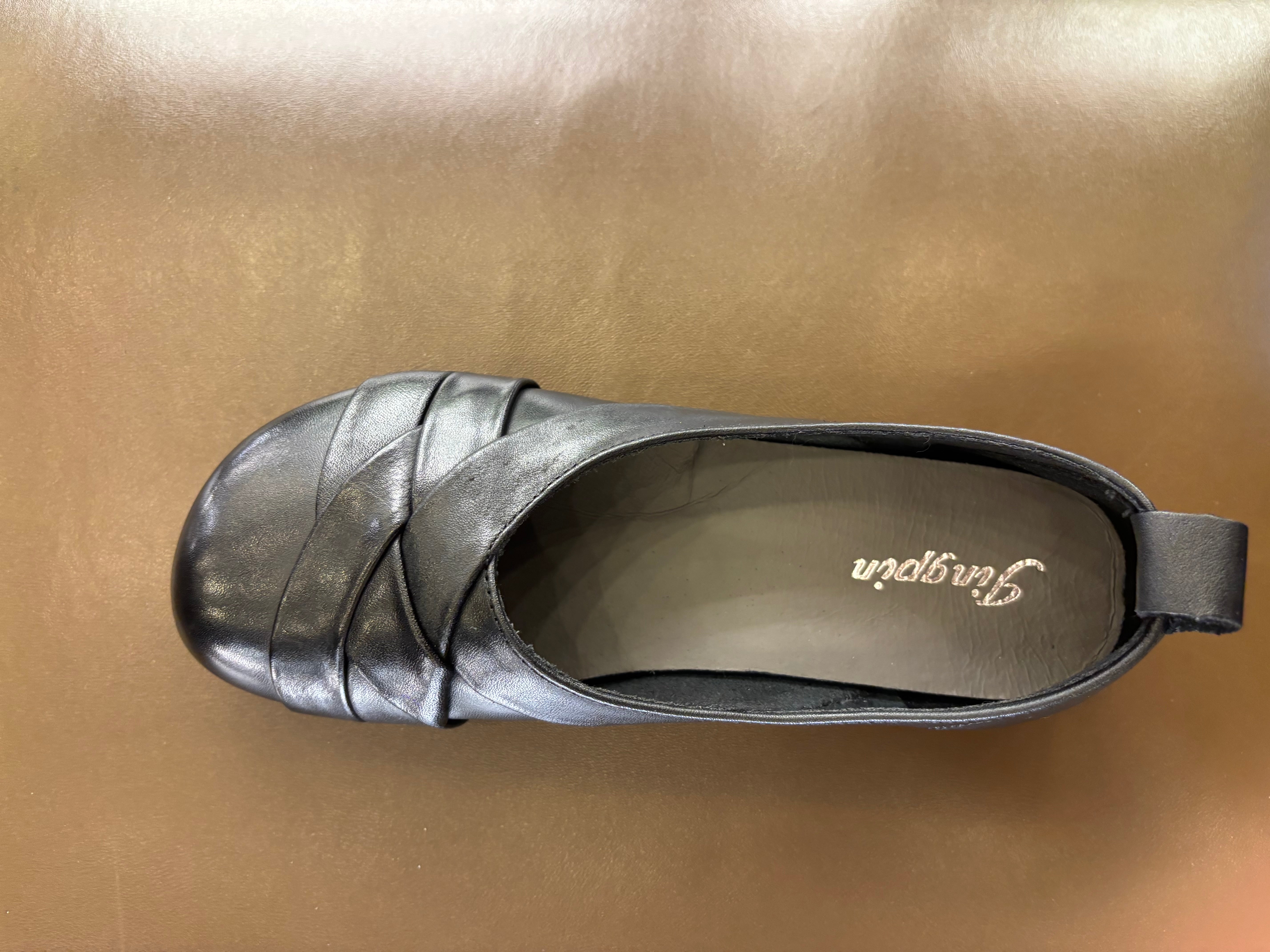 Audrey Premium Leather CrissCross Flat Cushioned Ballerinas