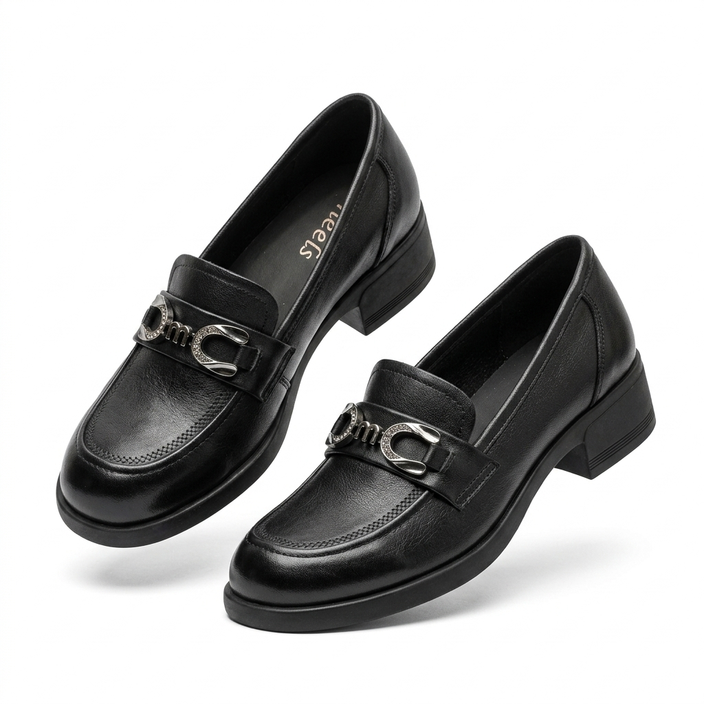 Kelly Premium Leather Mid Heel Loafers