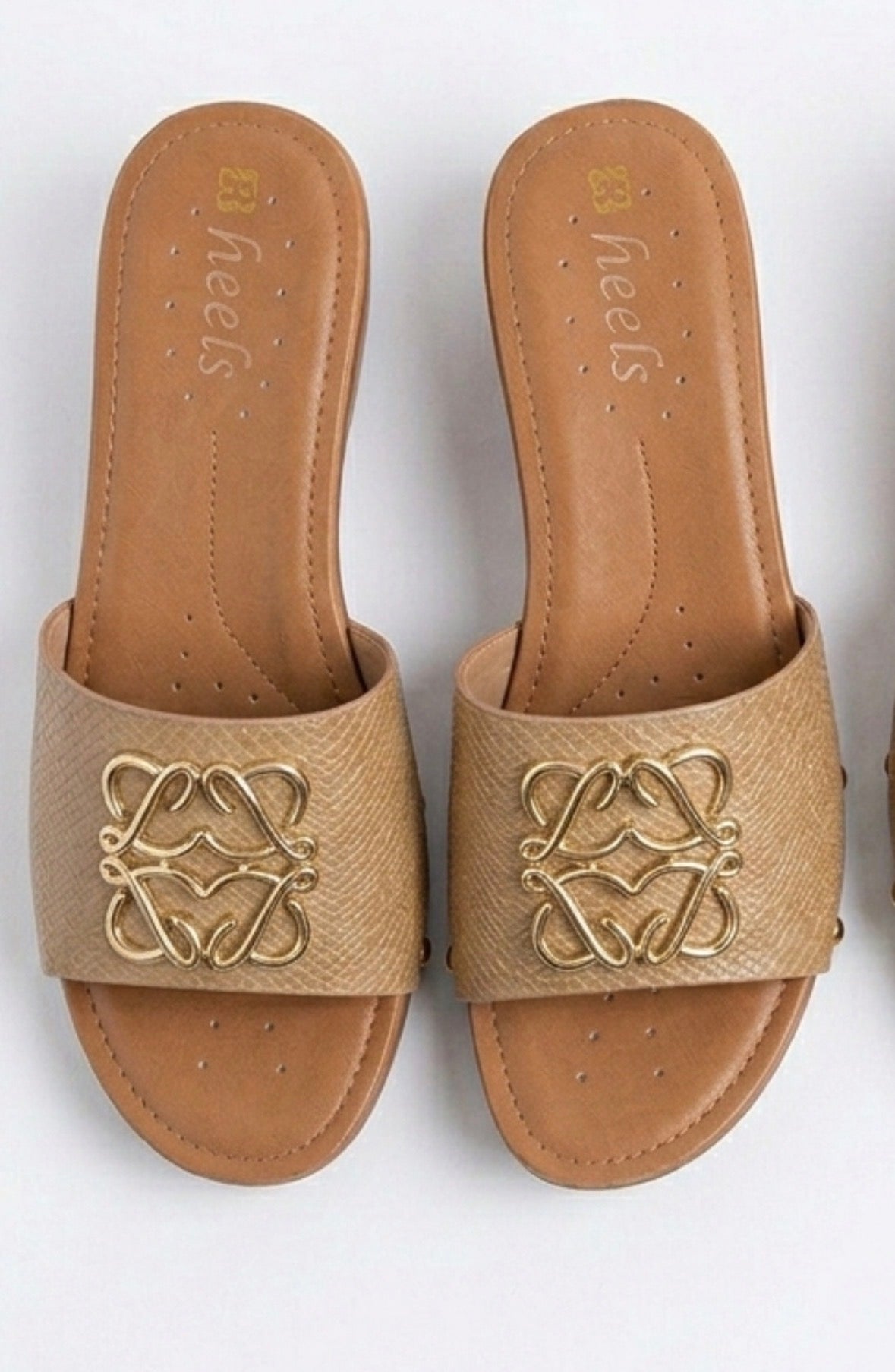 Bella Cushioned Peep Toe Wedge Heel Sliders