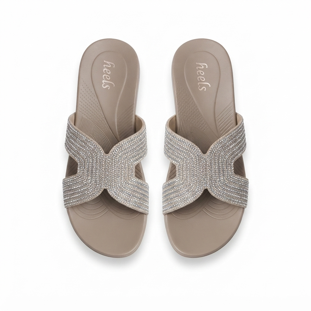 Dakota Cushioned Bling Slippers