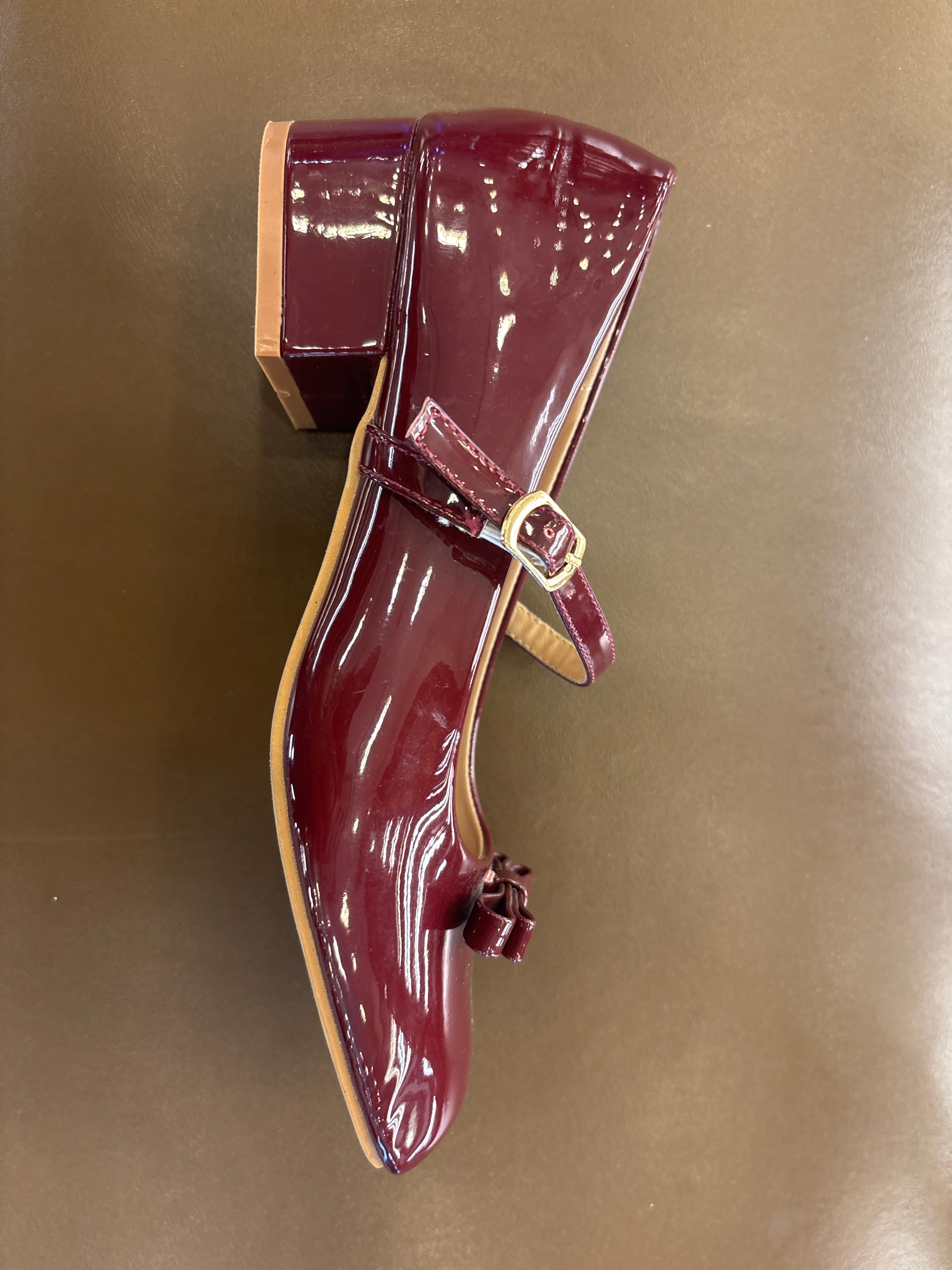Marlyn Patent Mid Heel Mary Jane Strap Shoe