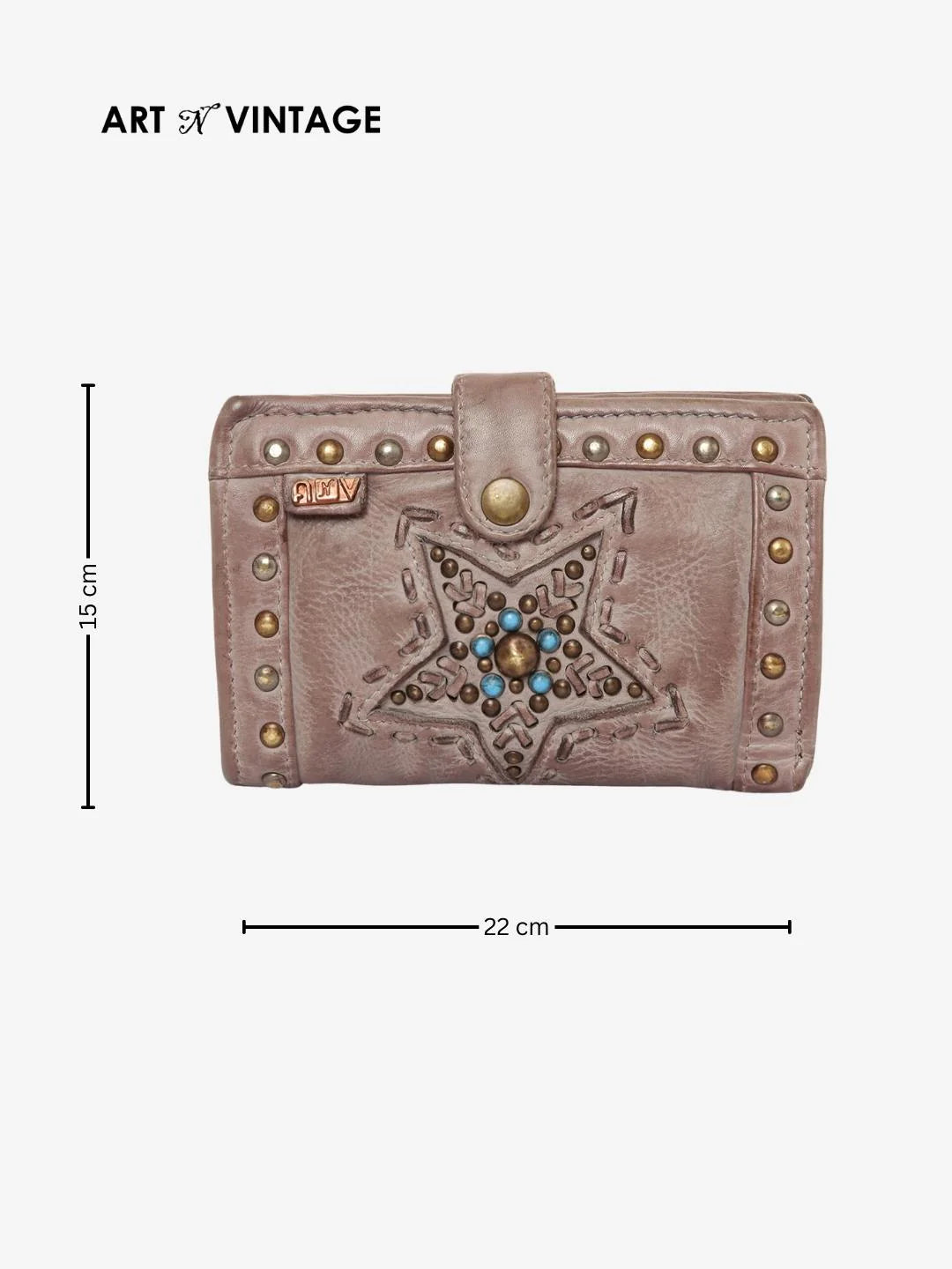 Lucida : Leather Star Studded Small Wallet