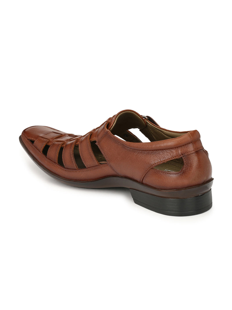 Mavro Tan Leather Roman Sandals HT