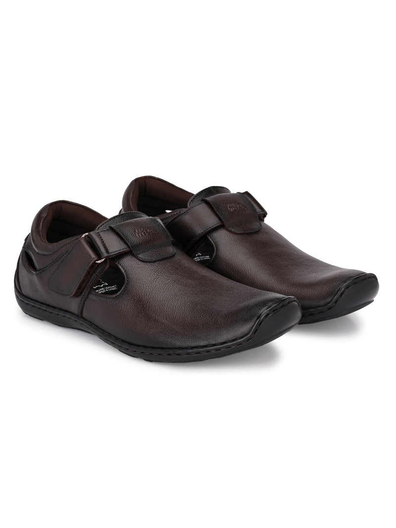 Brunel Leather Velcro Roman Sandals HT