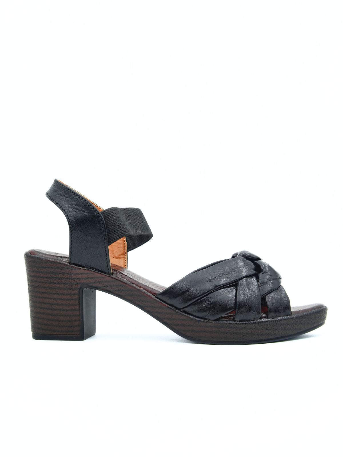 Yeezu Leather Knot Block Heels