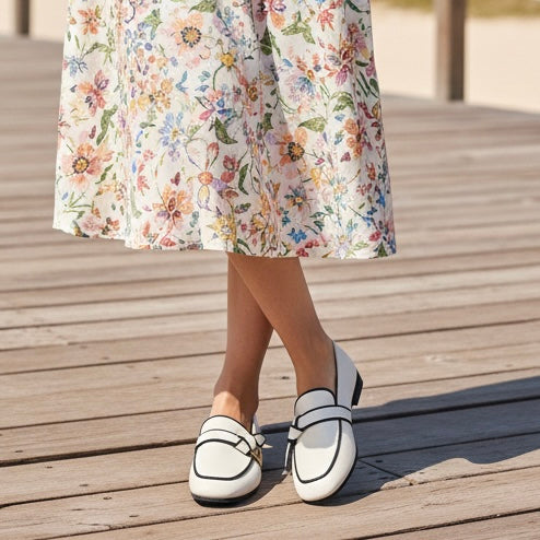 Belinda Premium Knotted Block Heel Loafers - The Heels India