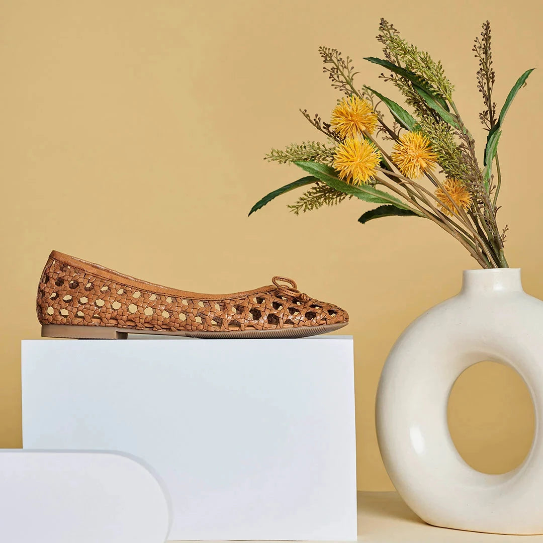 CELIA Premium Leather Weaving Ballerinas