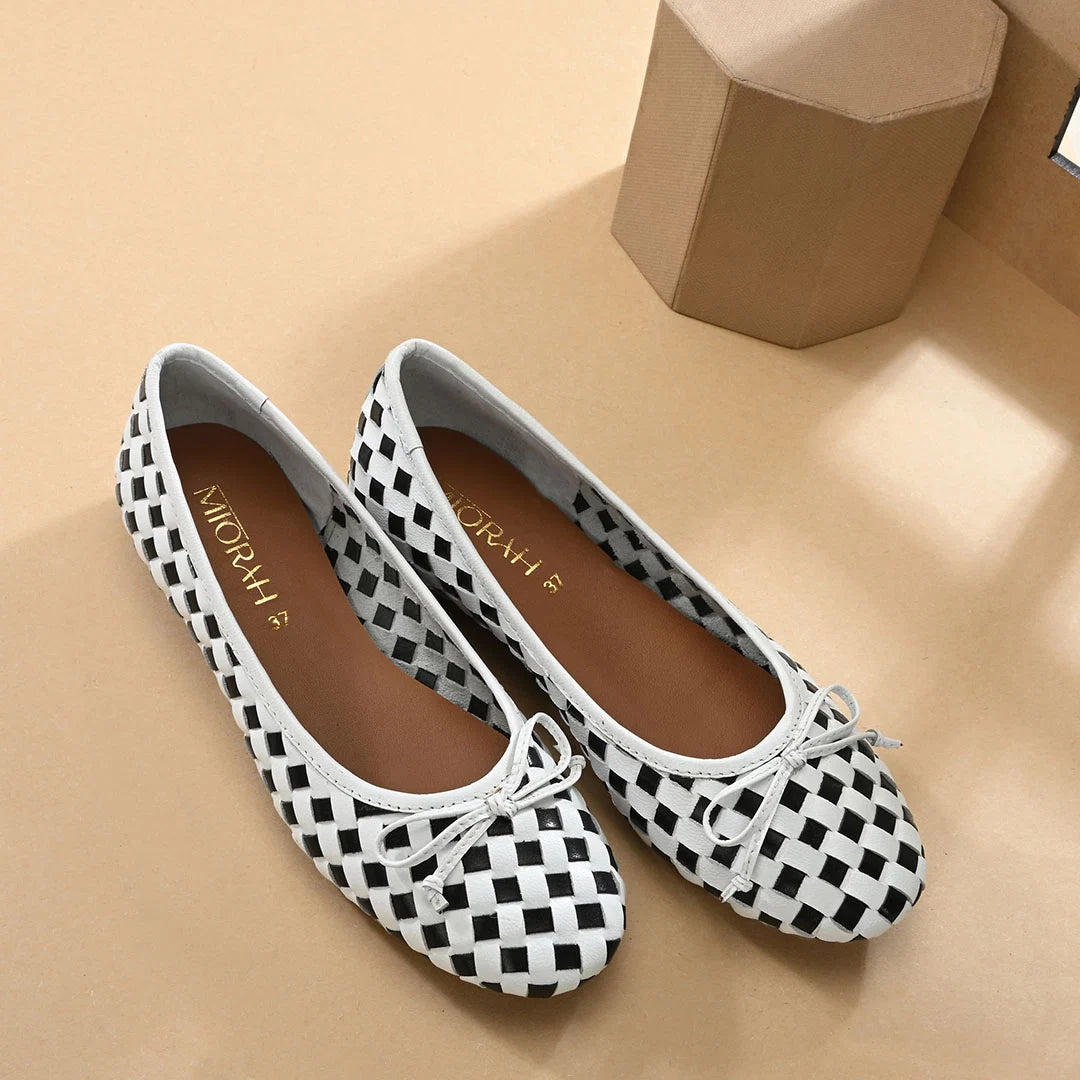 CELINE Premium Leather Weaving Ballerinas