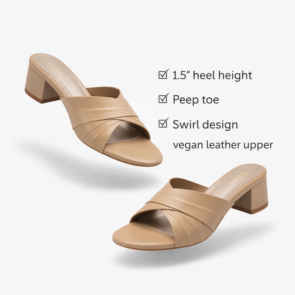 Jenny Swirl Peep Toe Block Heels