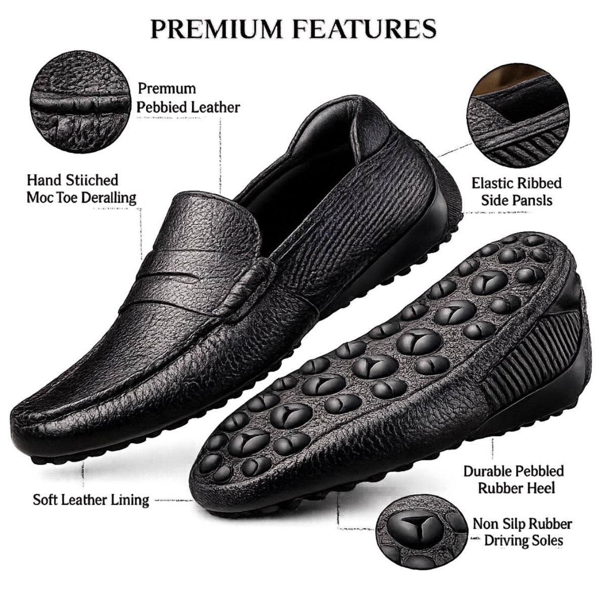 Terry Premium Leather Driving Loafers