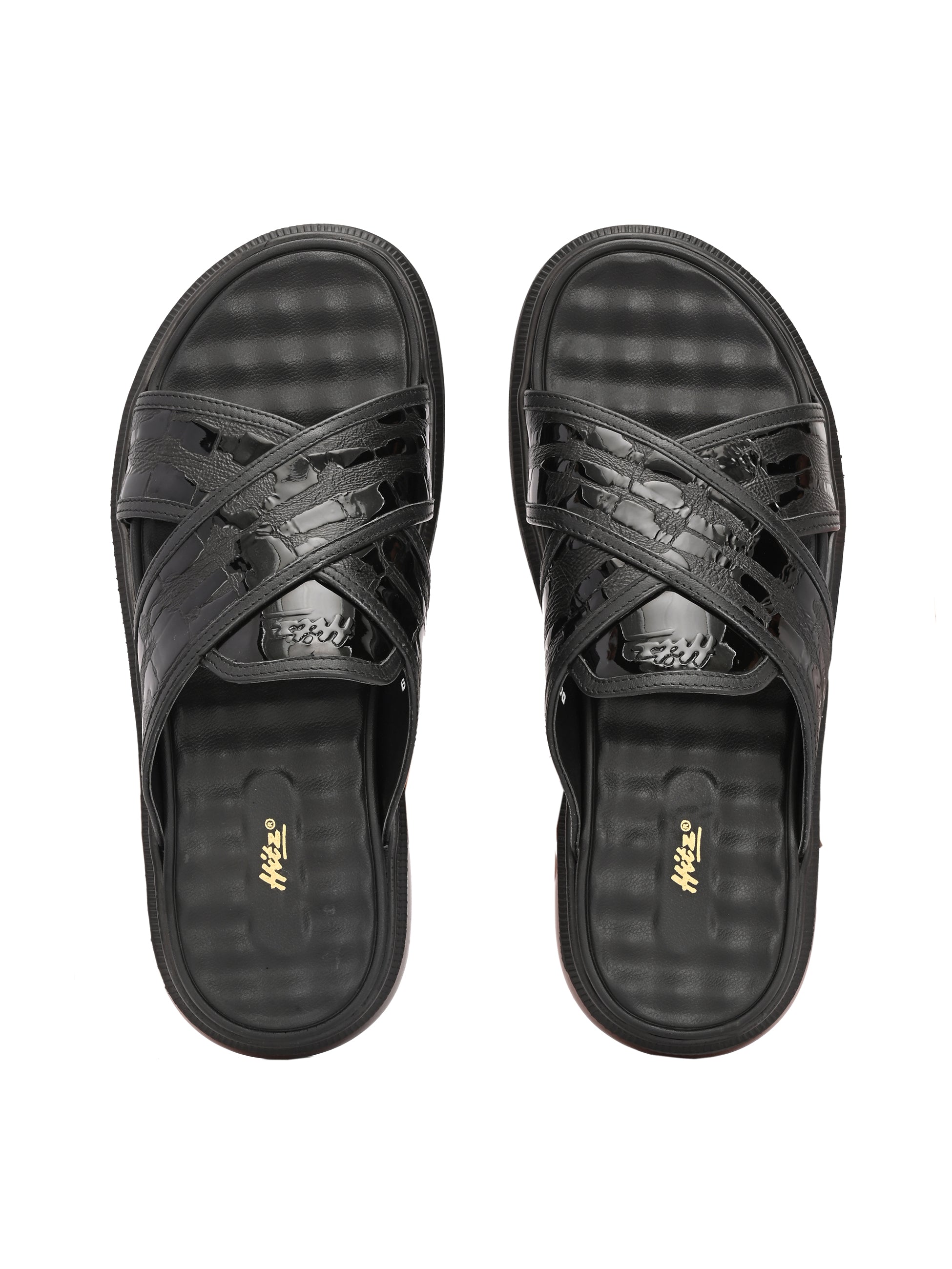 Ashton Leather Cushioned Cross Slippers - The Heels India