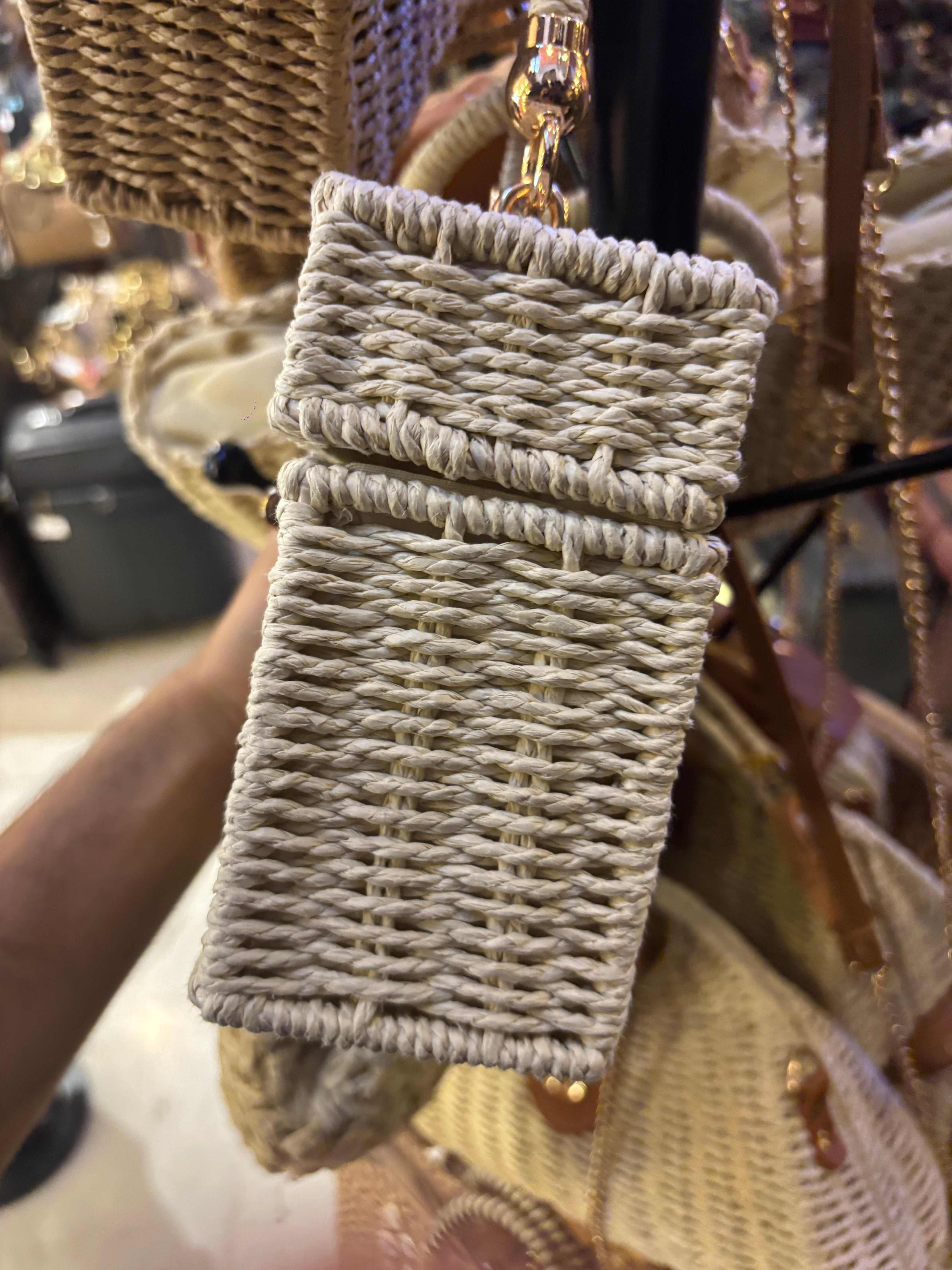 Alba Top Handle Boho Straw Bags