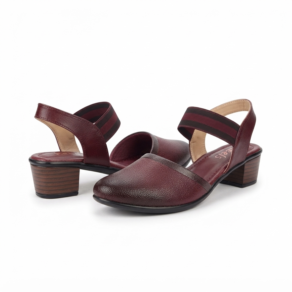 Marcia 2.0 Mini Leather Block Heel Pumps in Maroon – view 2