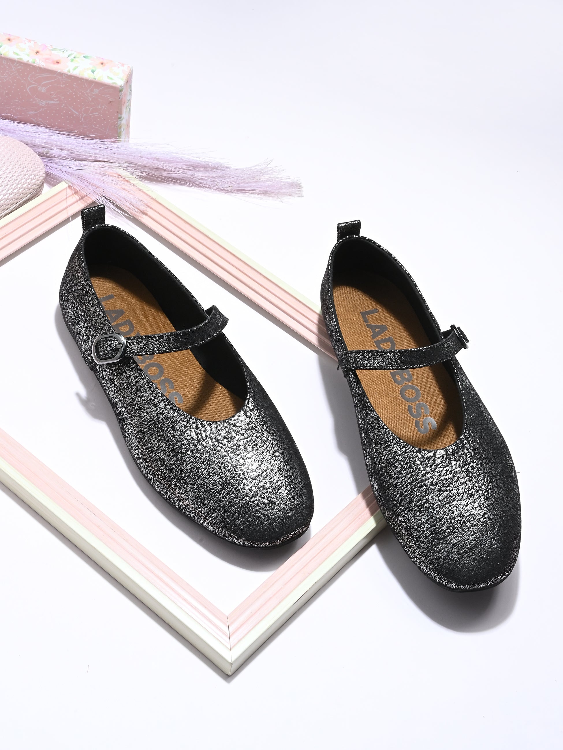 Aristelle Leather Flat Mary Janes - The Heels India