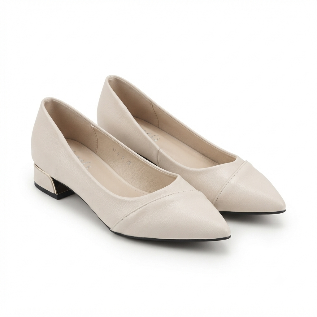 Hailey Swirl Pointed Mid Heel Ballerinas