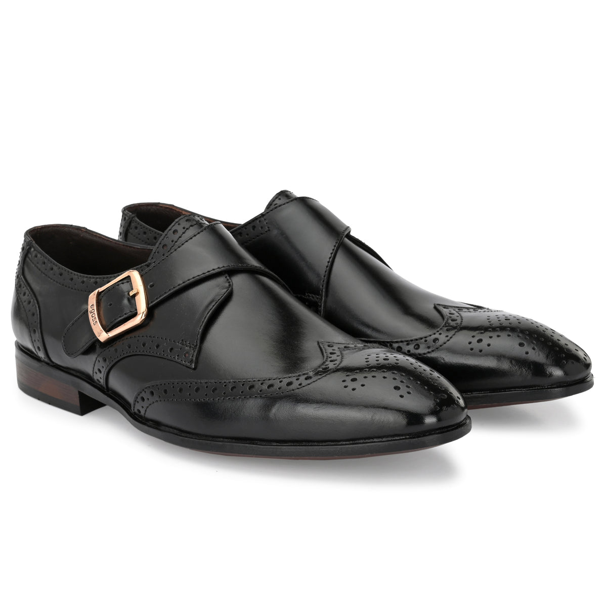 Franko Leather Semi Brogue Monks