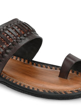 Solano Brown Leather Slippers HT