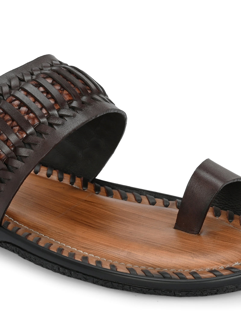 Solano Brown Leather Slippers HT
