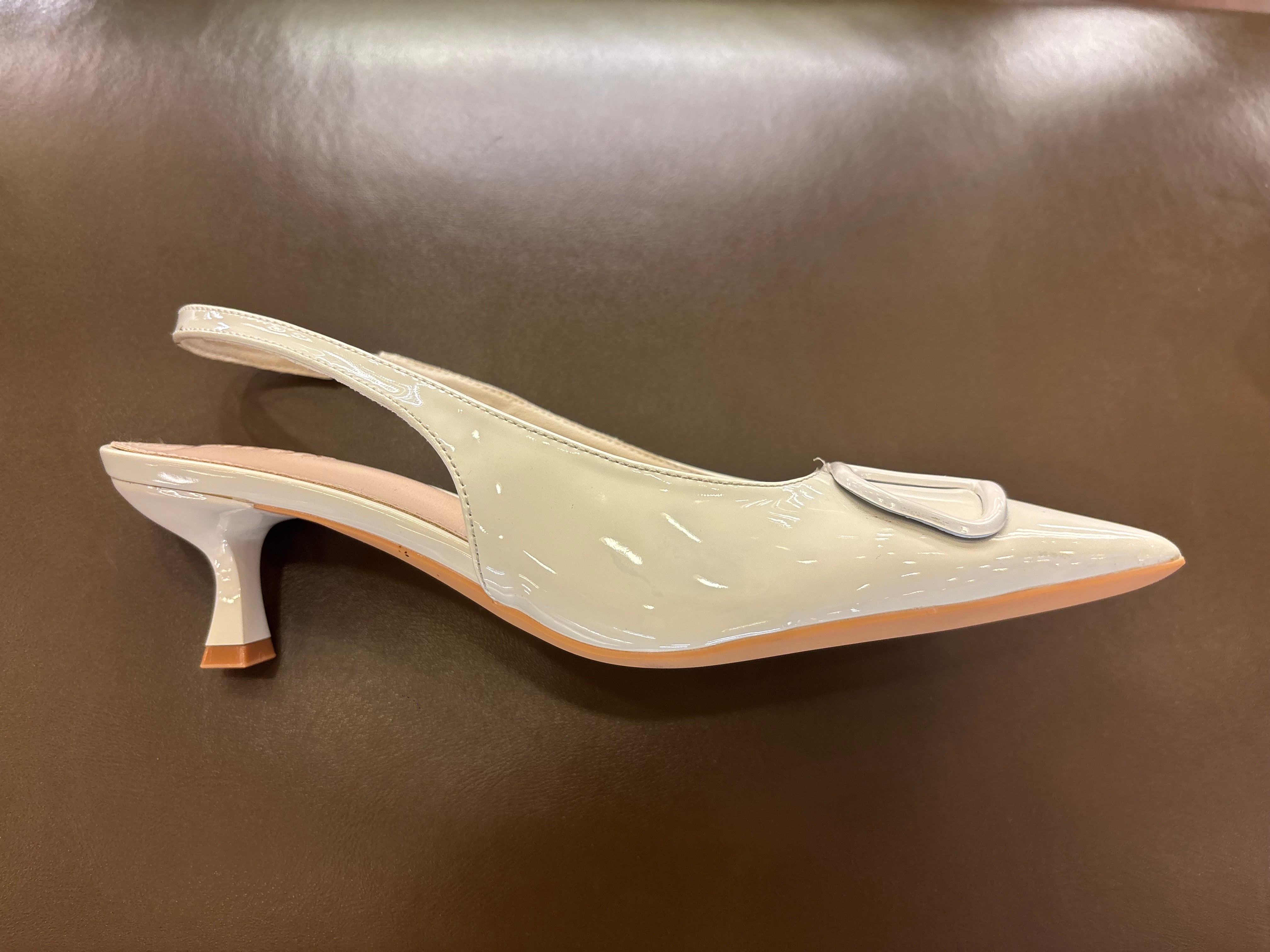 Valeria Premium Patent Slingback Kitten Heels