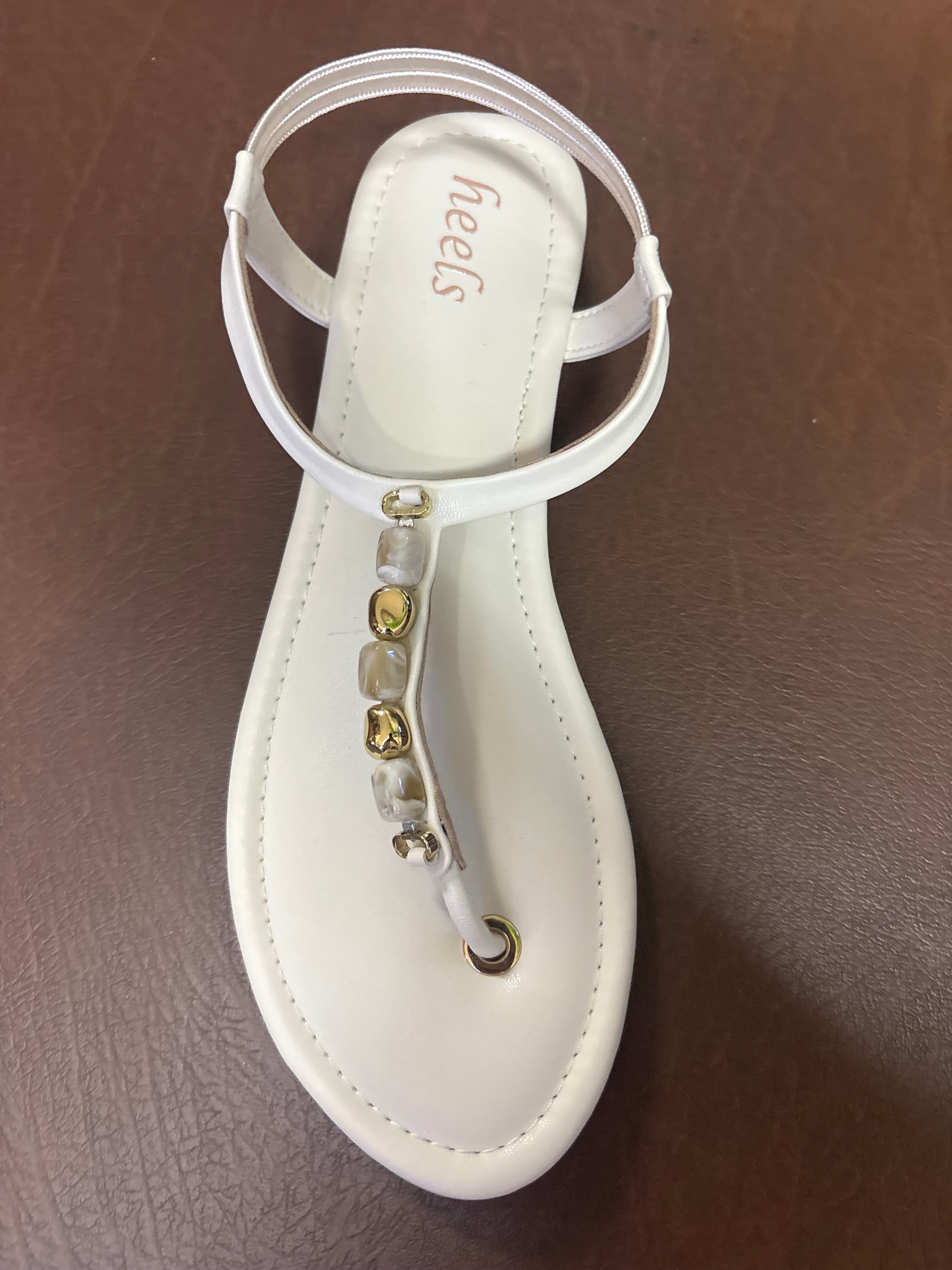 Kia Cushioned Back Elastic Embellished Sandals