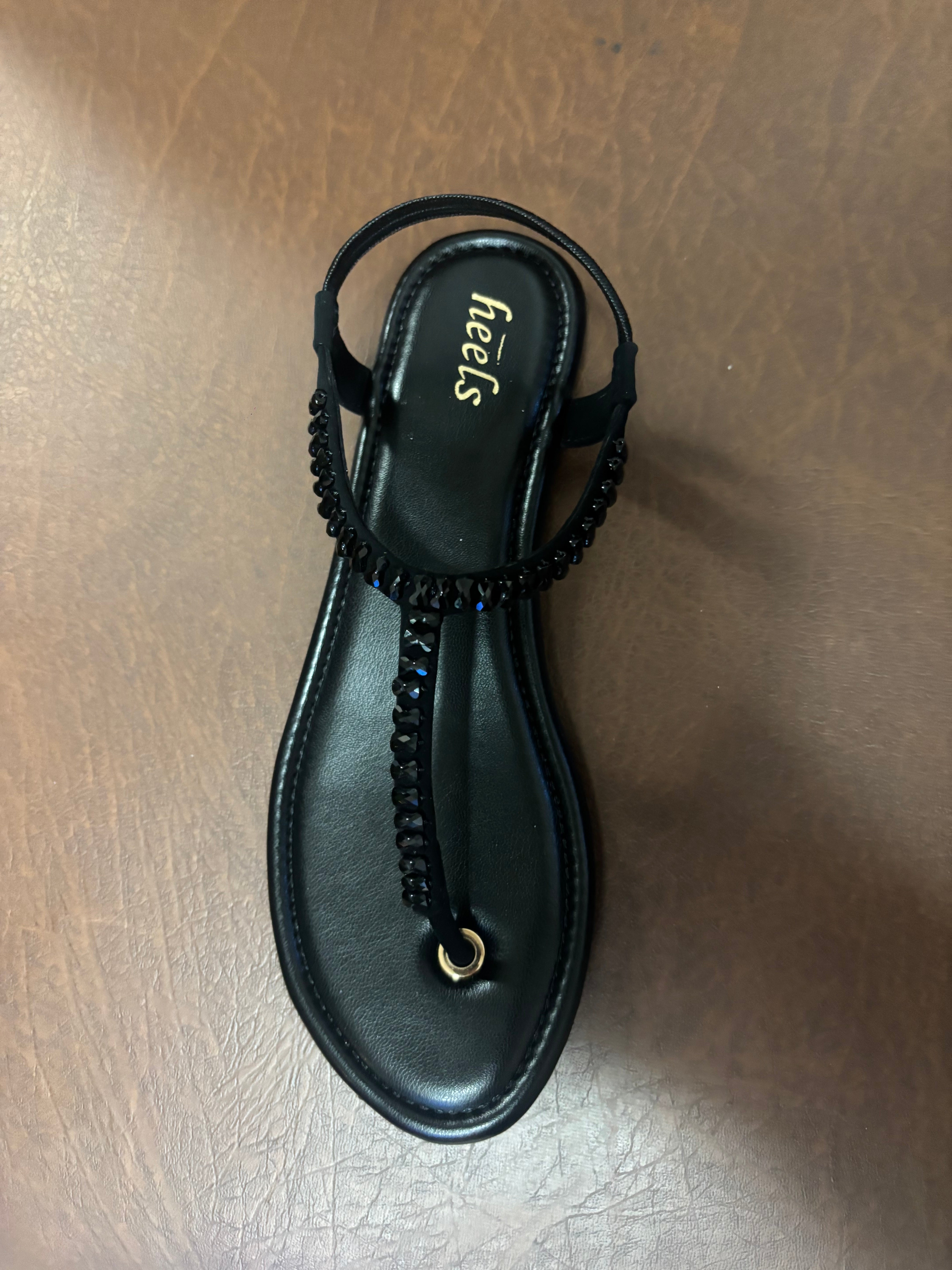 Renessa Embellished Back Elastic Flat Everyday Sandals