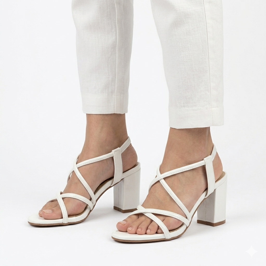 Aurelia Strappy Gladiator Patent Block Heels - The Heels India