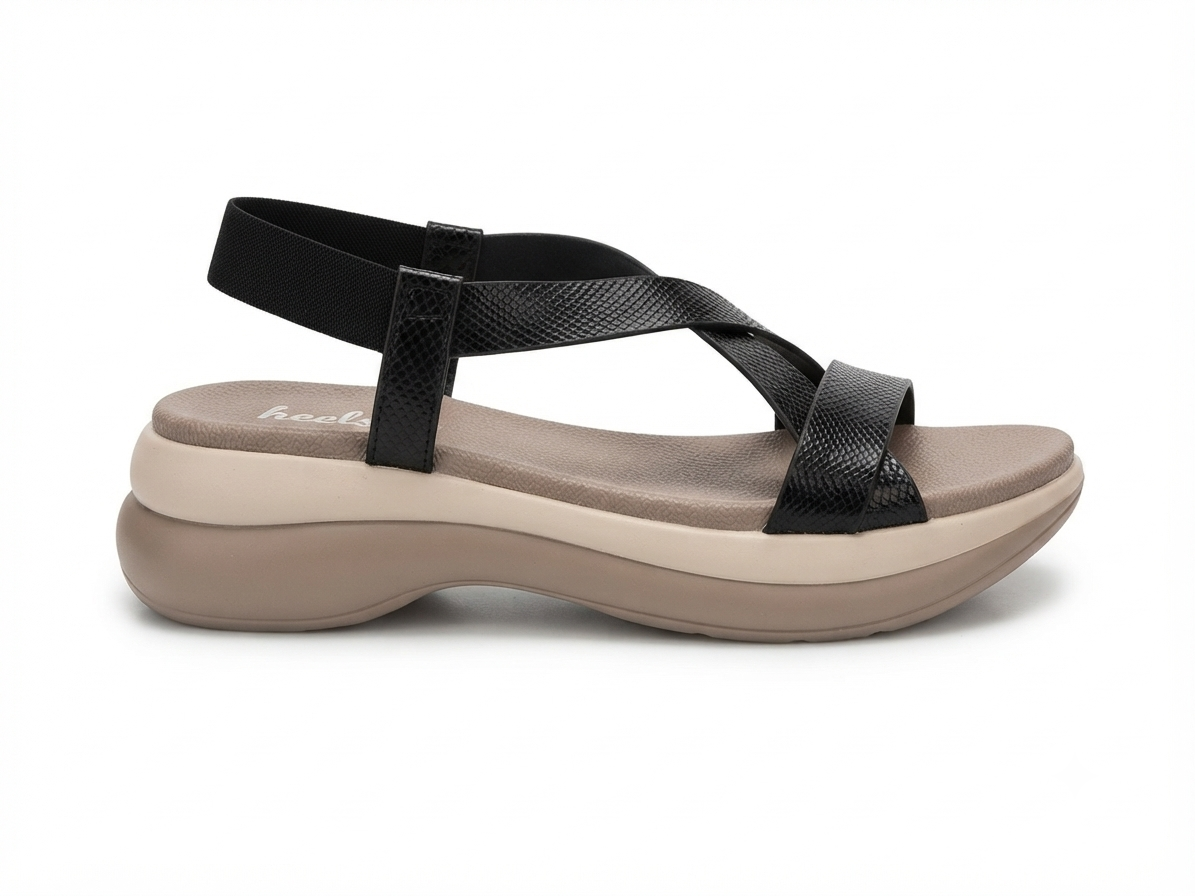 Frida Criss Cross Comfort Back Elastic Sandals