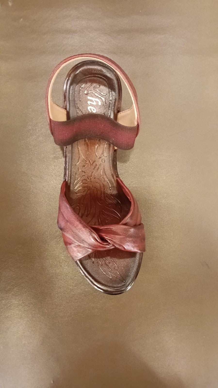 Renard Leather Soft Napa Cross Wedge Heel Sandals