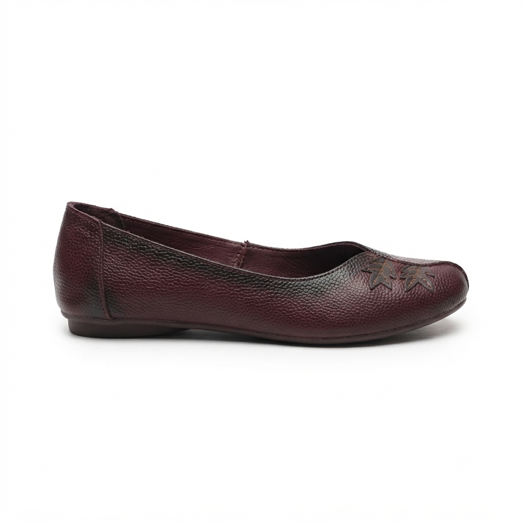 Maple Flora Leather Ballerinas