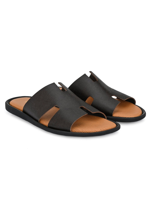 James Brown Leather Sliders