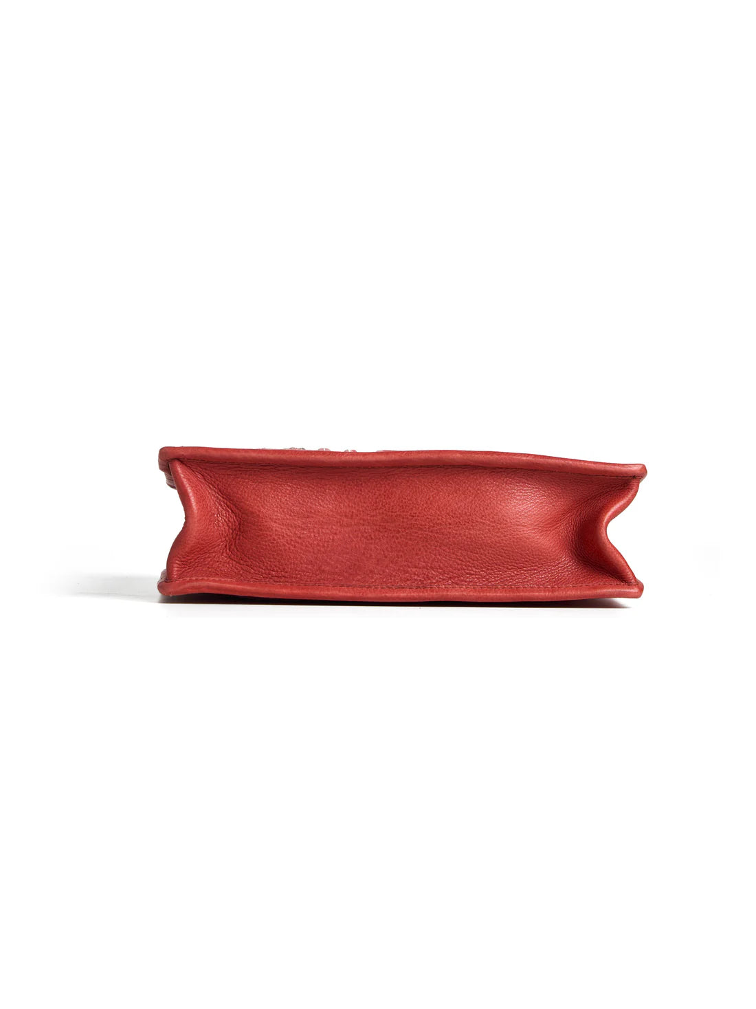 Hawa Mahal Embossed Leather Tote Bag - Vibrant Red