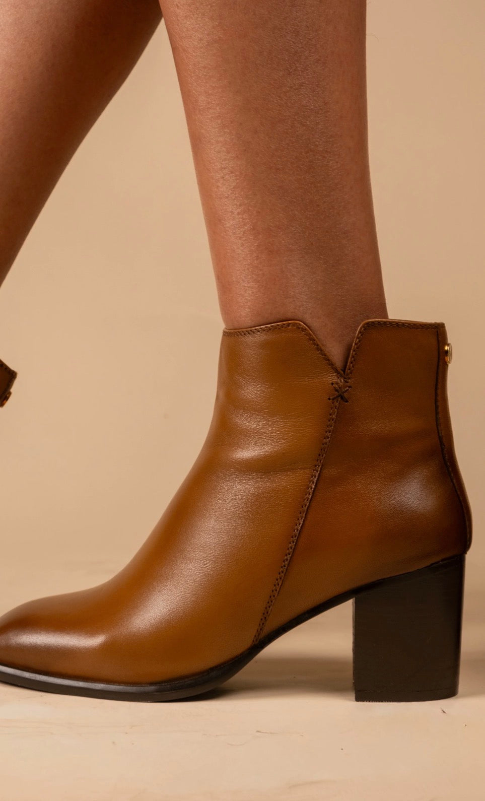 LUNA Luxury Leather Block Heel Winter Boots
