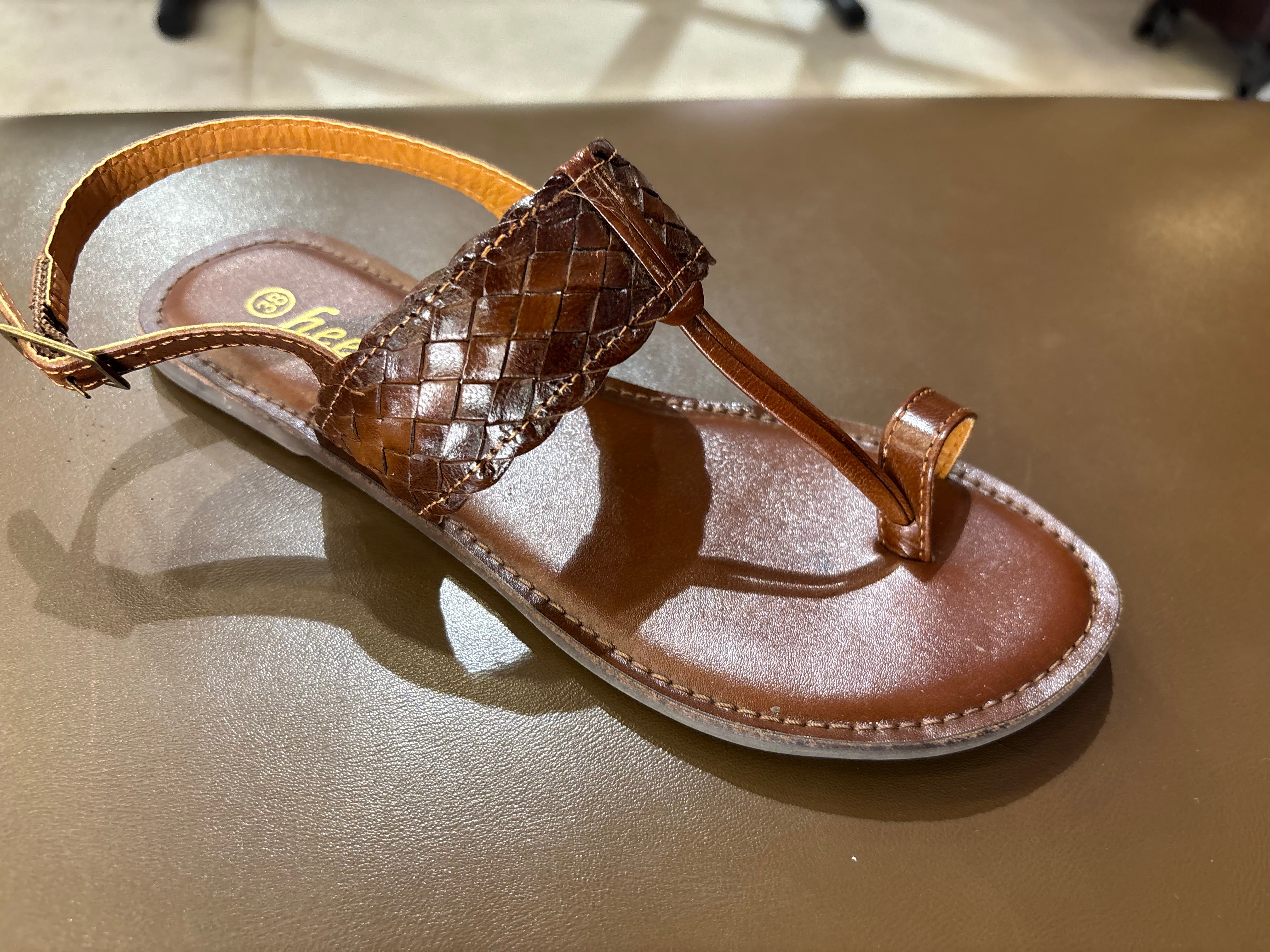 Venezia Woven Leather Flat Sandals