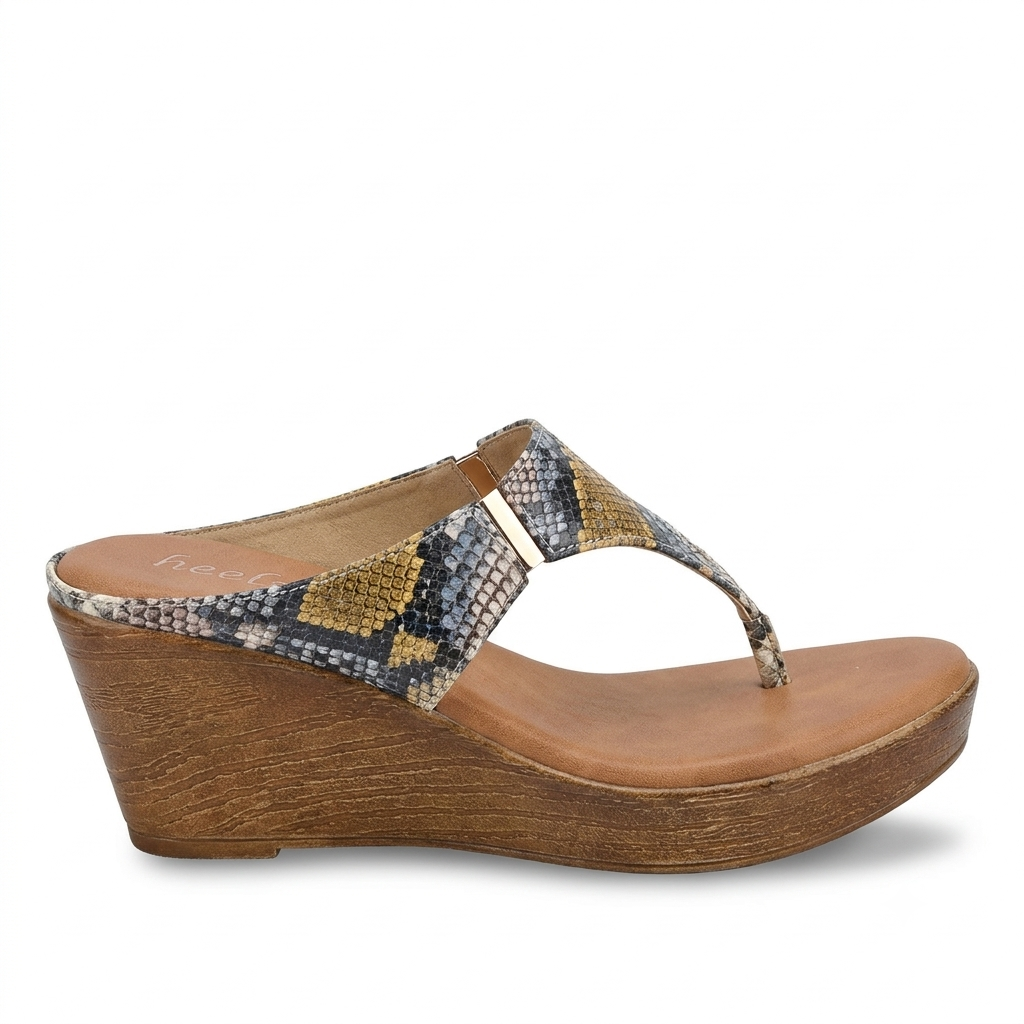 Margaret Comfort Slip On Wedge Platform Heel Slippers