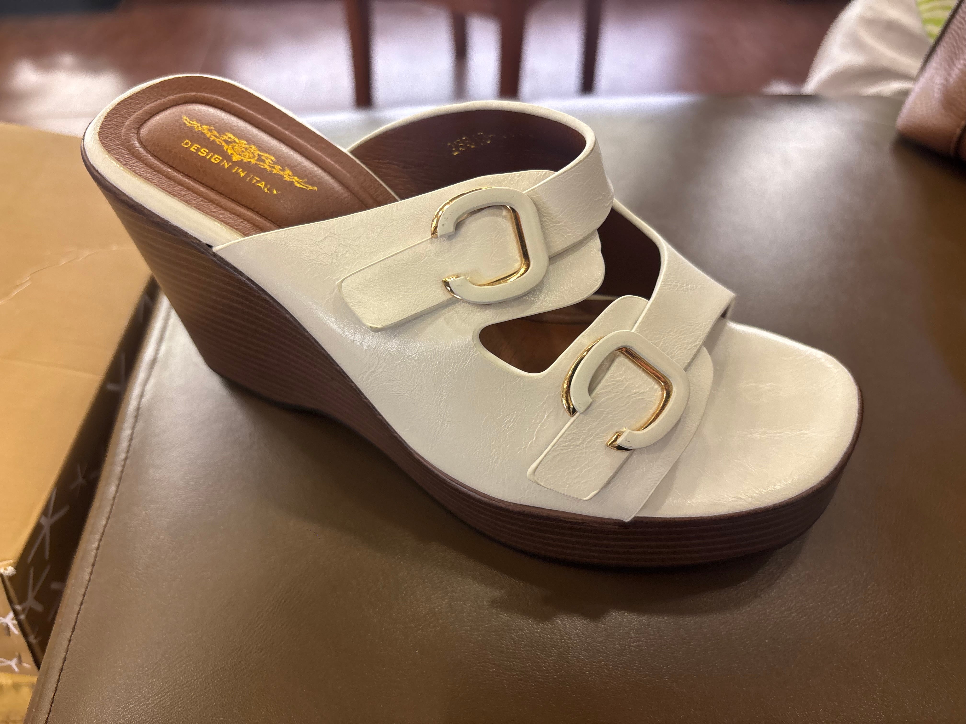 Beryl Platform Double Strap Wedge Heels