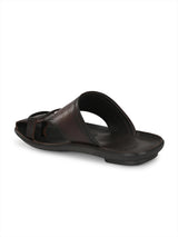 Bravur Brown Leather Sliders HT