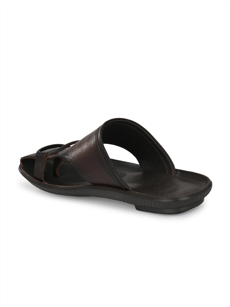 Bravur Brown Leather Sliders HT