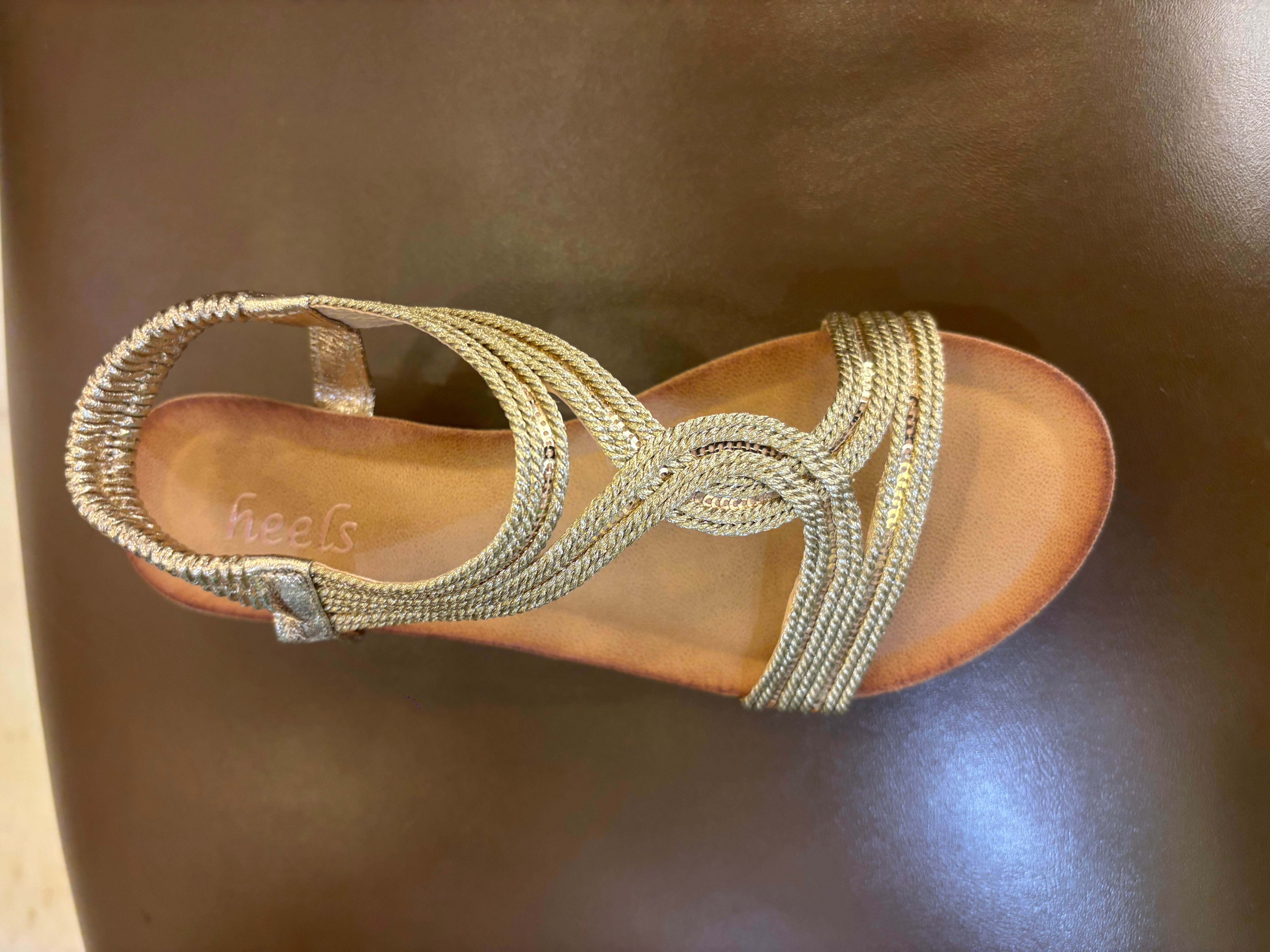 Cynthia Wedge Back Elastic Crochet Sandals - The Heels India