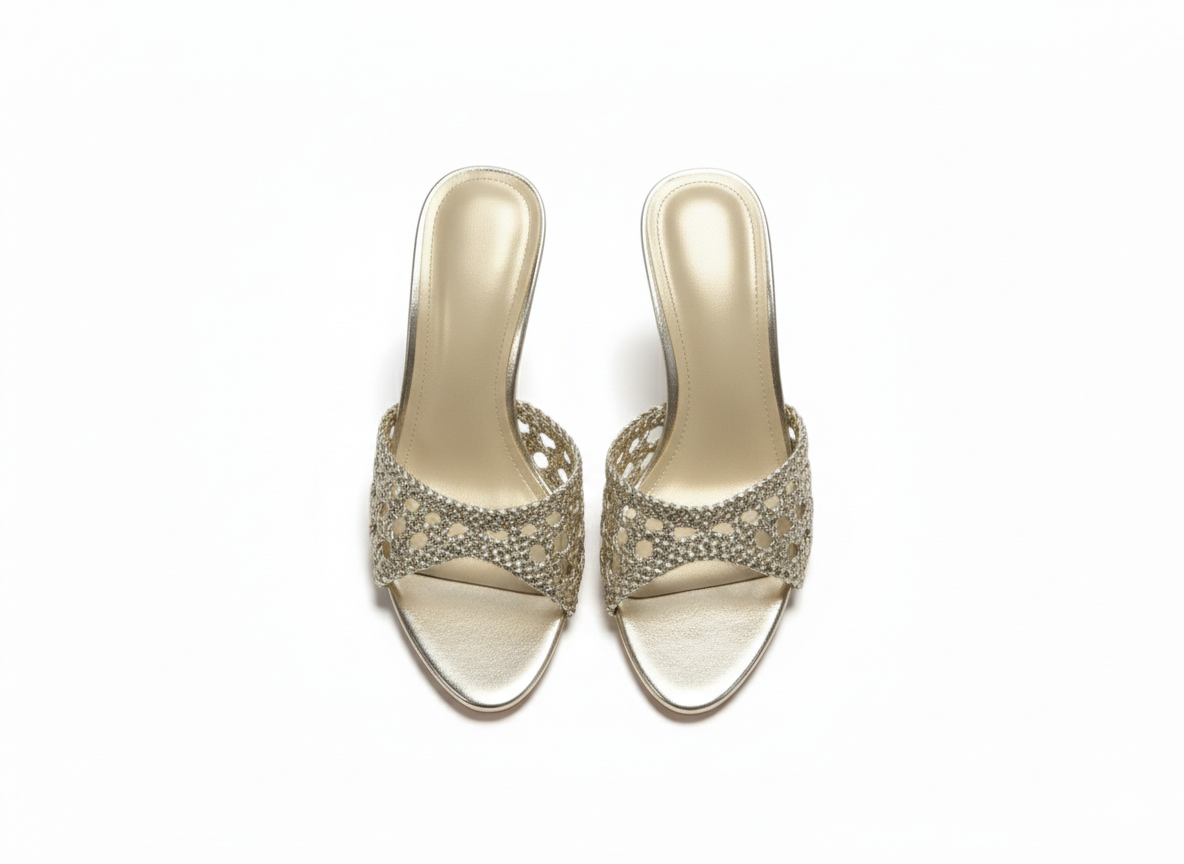 Kim Mesh Slip On Kitten Heels - The Heels India