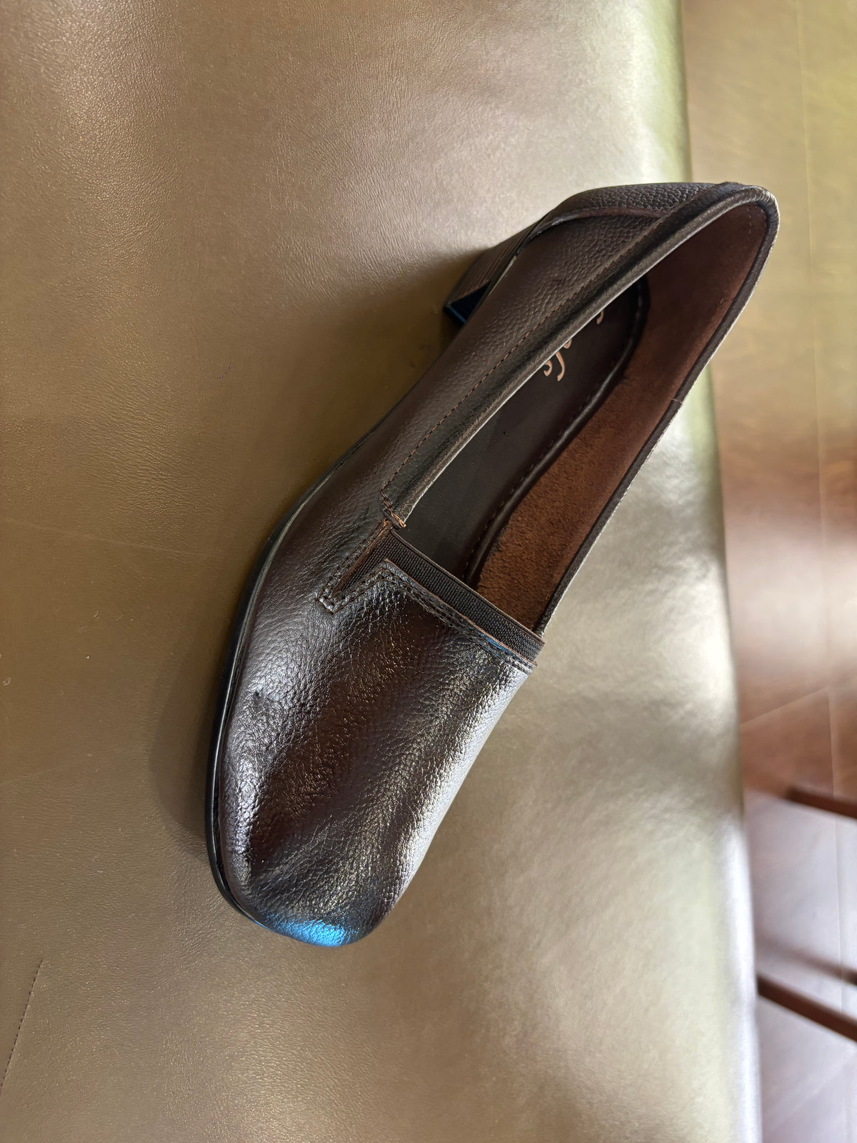 Lisbon Leather Block Heel Ballerinas