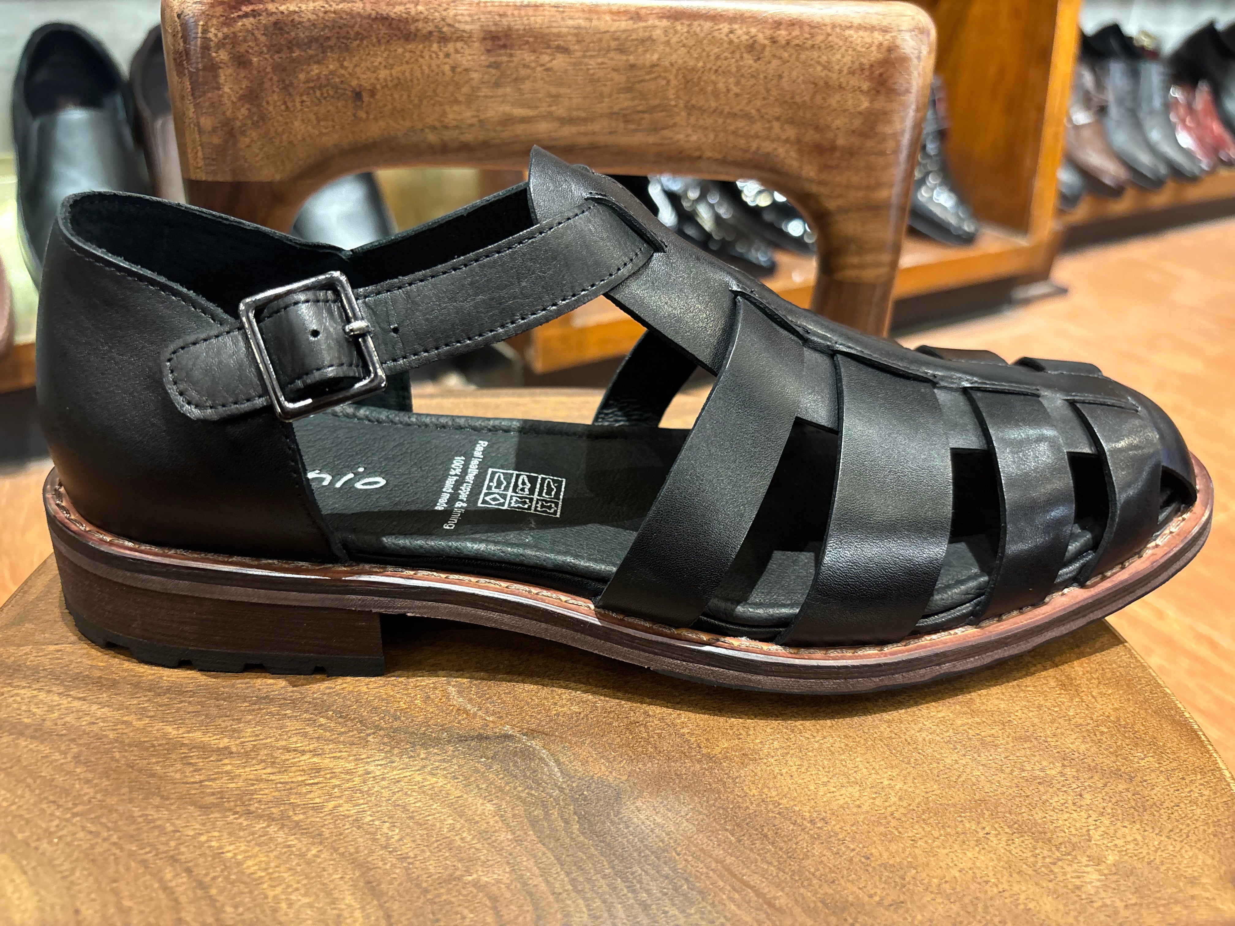 Romano Woven Leather Cage Sandal