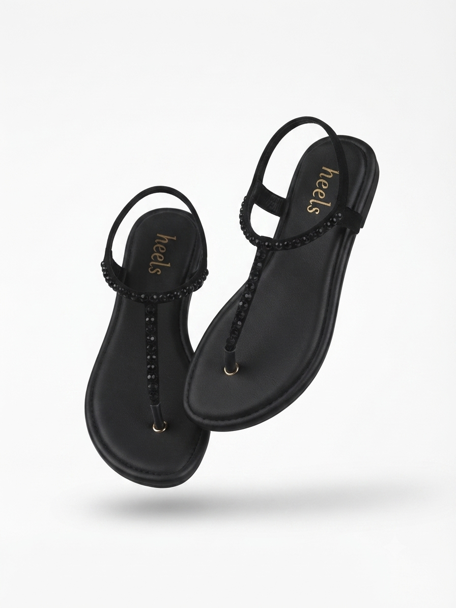 Renessa Embellished Back Elastic Flat Everyday Sandals