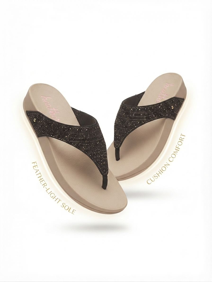 Gemma Bling Comfort Lite Flit Flop Slippers