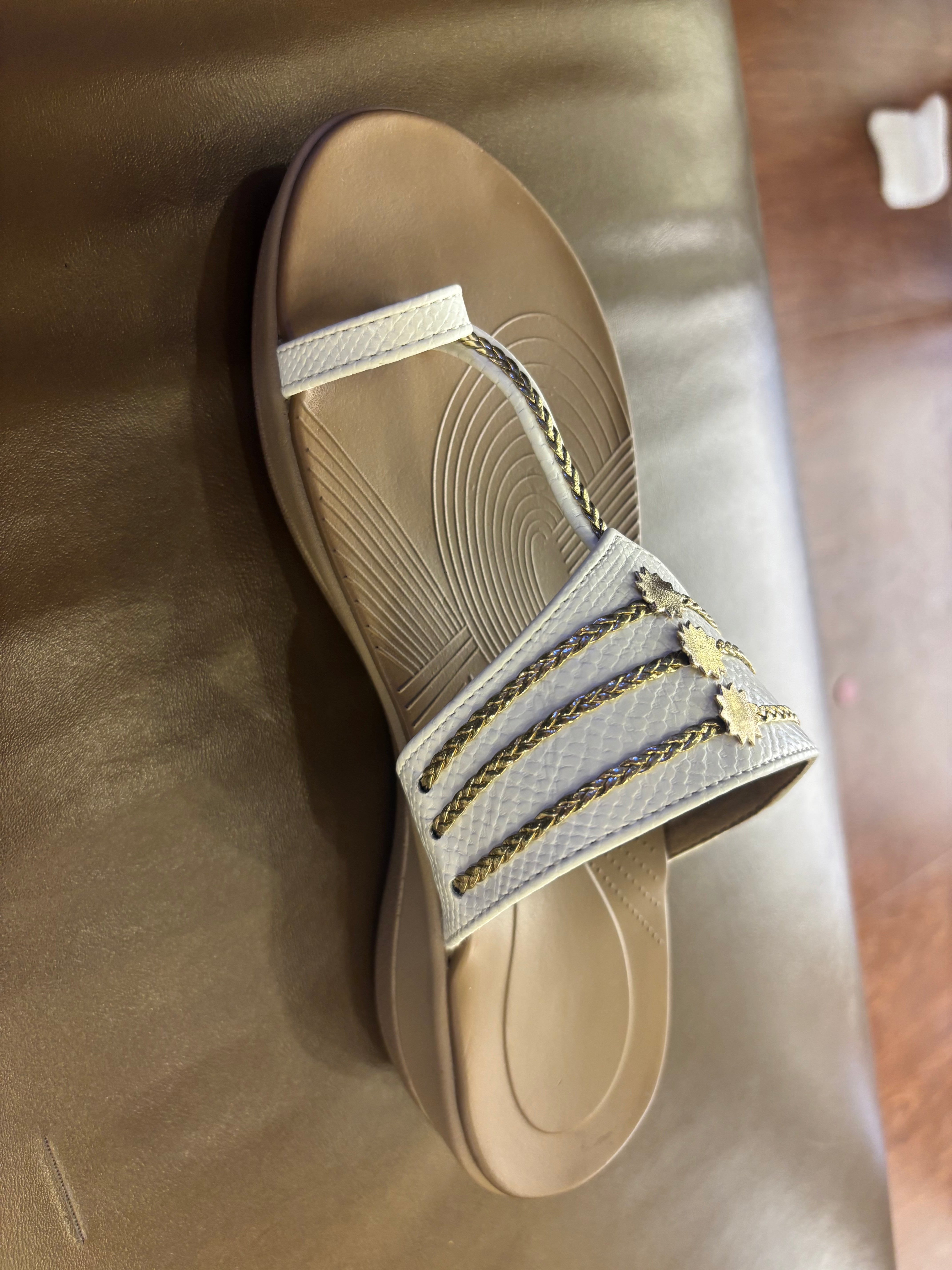 Giselle Memory Cushion Kohlapuri Wedge Slippers