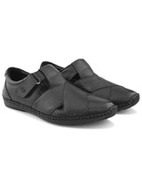 Monarch Black Leather Sandals - The Heels India