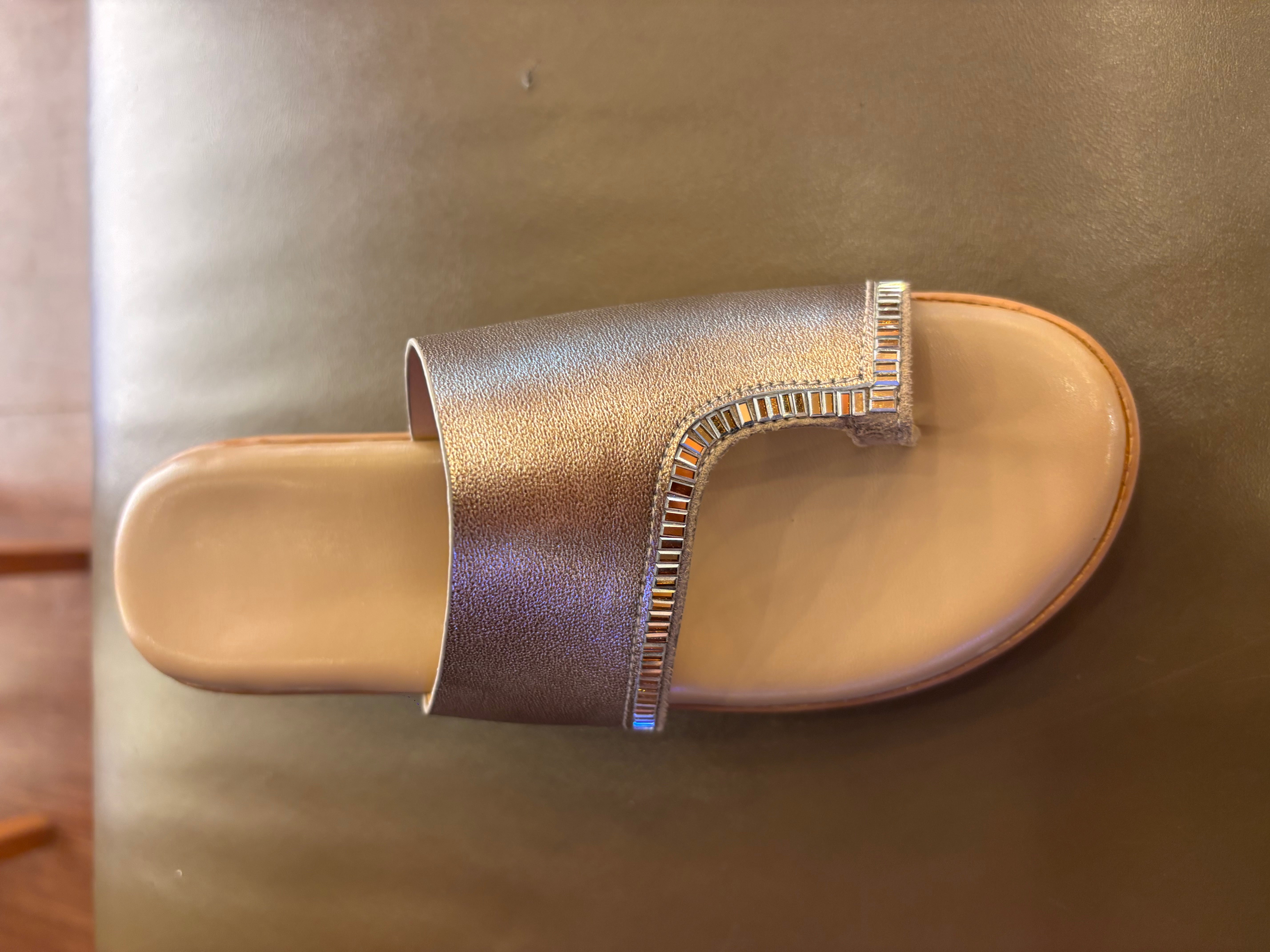 Becky Metallic Comfort Thumb Wedge Heels