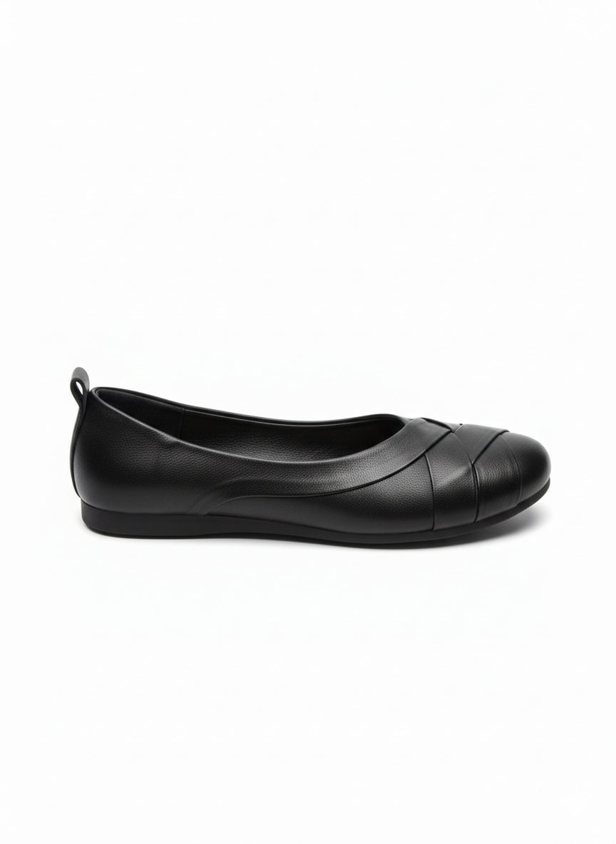 Audrey Premium Leather CrissCross Flat Cushioned Ballerinas